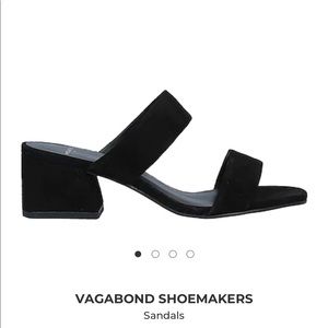Black Leather/Suede Heeled Sandals - Vagabond